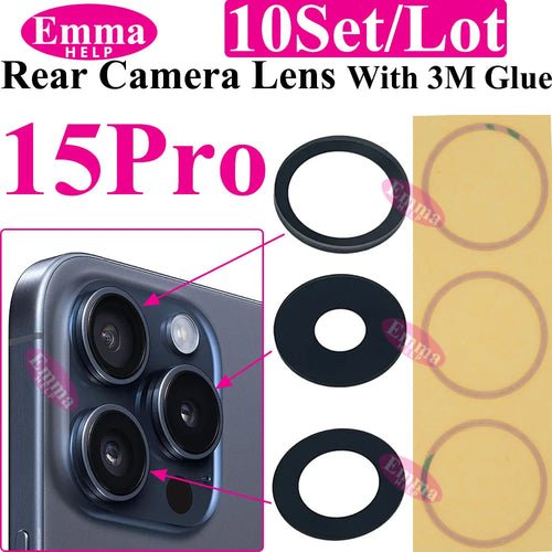 Emmahelp 10pcs A+ Back Camera Glass for iPhone 11 12 13 14 15 Pro Max - My 2 buyOther