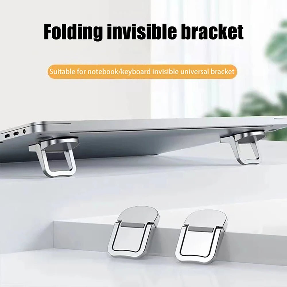 2Pcs Mini Foldable Laptop Stand Self-Adhesive Portable Keyboard Riser - My 2 buyOther