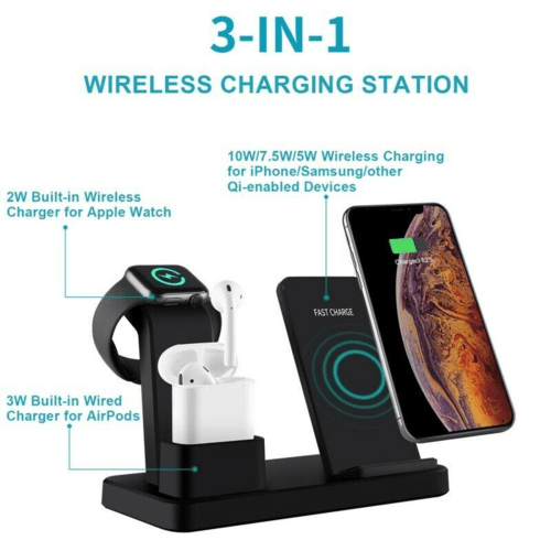 3-in-1 Fast Wireless Chargers Charging Pad for Mobile Phone/iWatch - My 2 buy