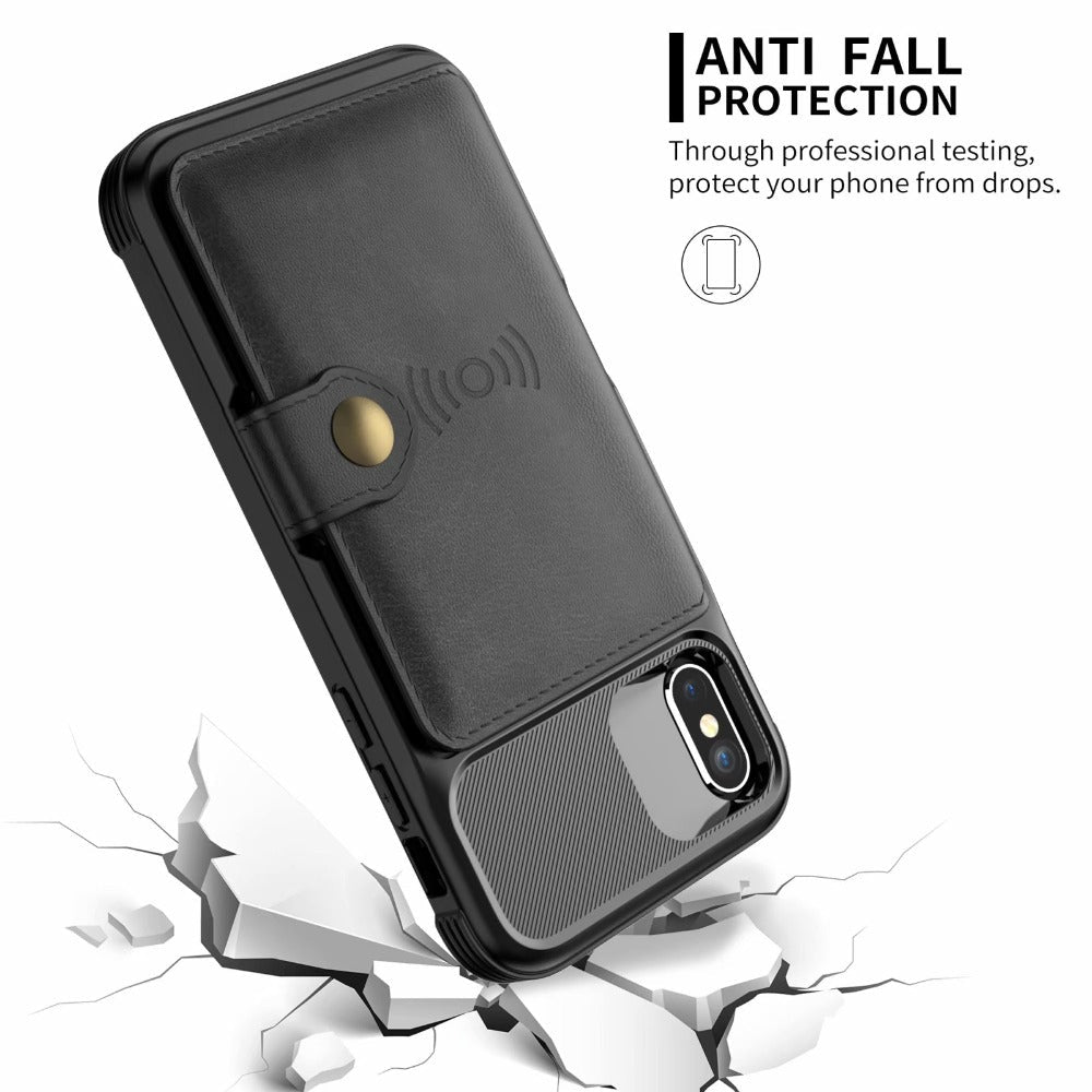 360 Protection Magnetic Leather Wallet Armor Case for iPhone - My 2 buyMobile & Laptop Accessories