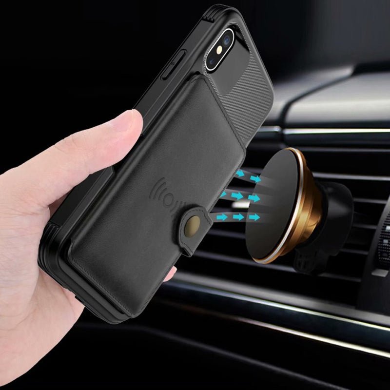 360 Protection Magnetic Leather Wallet Armor Case for iPhone - My 2 buyMobile & Laptop Accessories