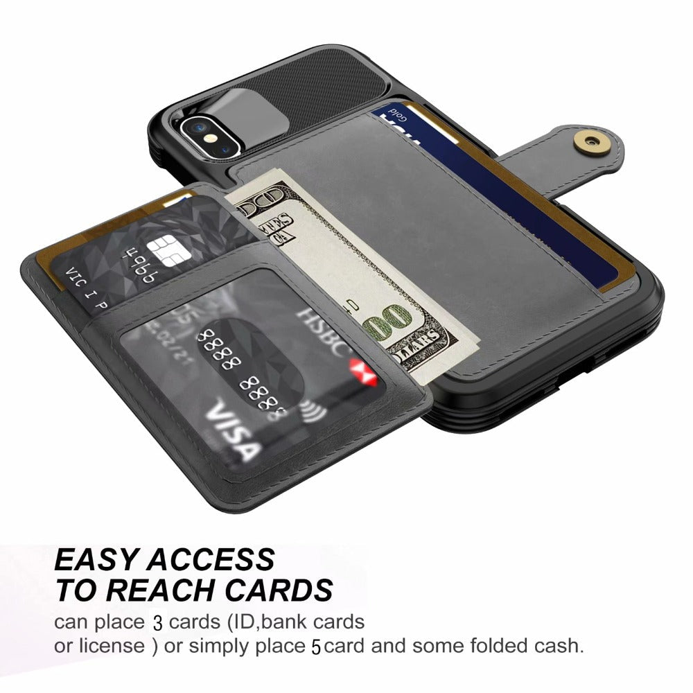 360 Protection Magnetic Leather Wallet Armor Case for iPhone - My 2 buyMobile & Laptop Accessories