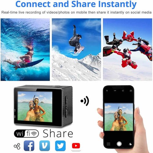 4K Waterproof All Digital UHD WiFi Camera + RF Remote And Accessories - My 2 buy