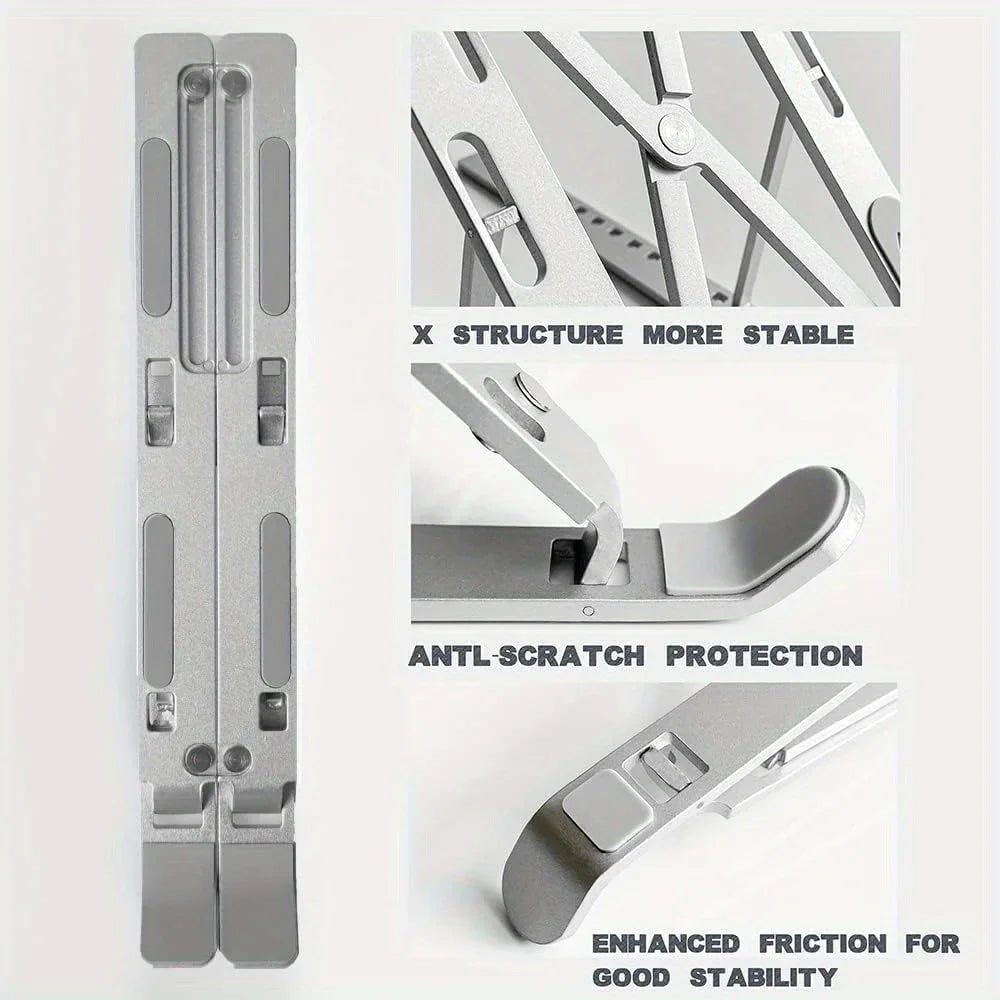 Adjustable Aluminum Laptop Stand - 6-Level Height, Foldable & Portable - My 2 buyOther