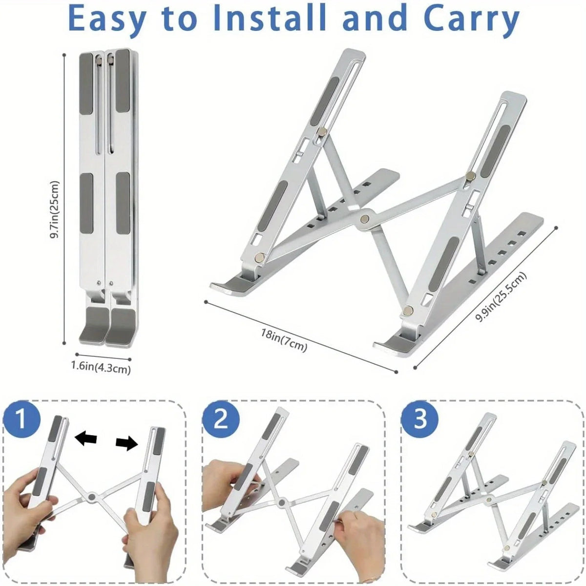 Adjustable Aluminum Laptop Stand - 6-Level Height, Foldable & Portable - My 2 buyOther