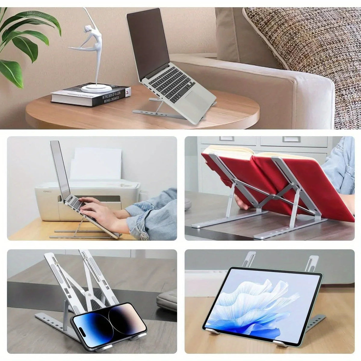 Adjustable Aluminum Laptop Stand - 6-Level Height, Foldable & Portable - My 2 buyOther