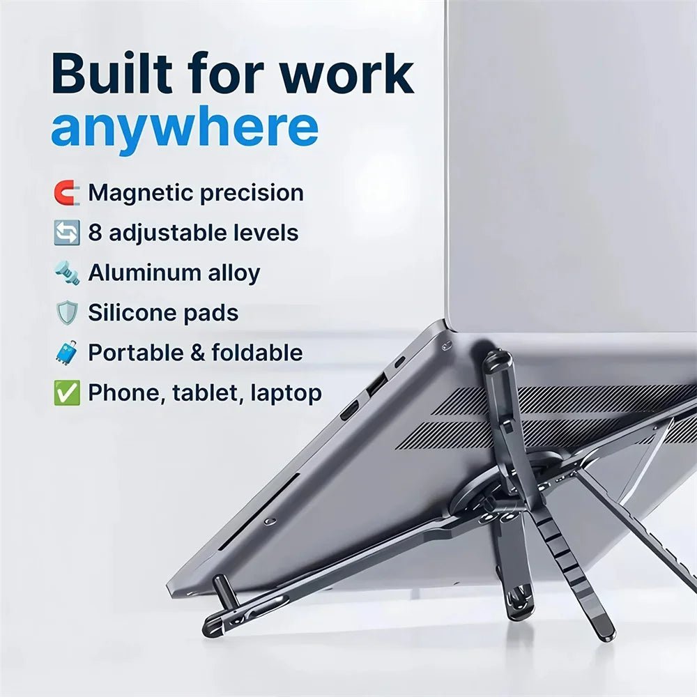 Aluminum Alloy Laptop Stand Foldable Magnetic Desk Phone Holder - My 2 buyOther