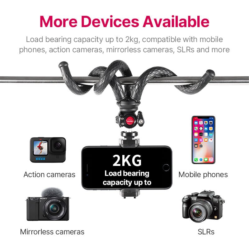 Black Octopus Mobile Phone Clip Gimbal Tripod Set - My 2 buyAudio & Video