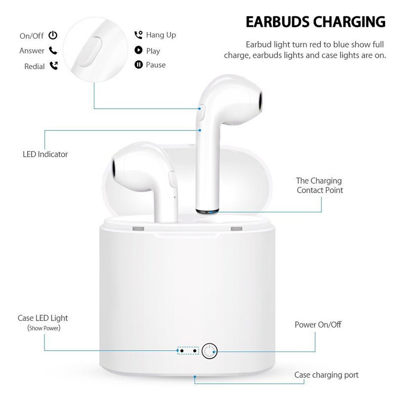 Bluetooth Airpods 5.0 Sport Headset i7s TWS Wireless Earphones - My 2 buyTech Accessories