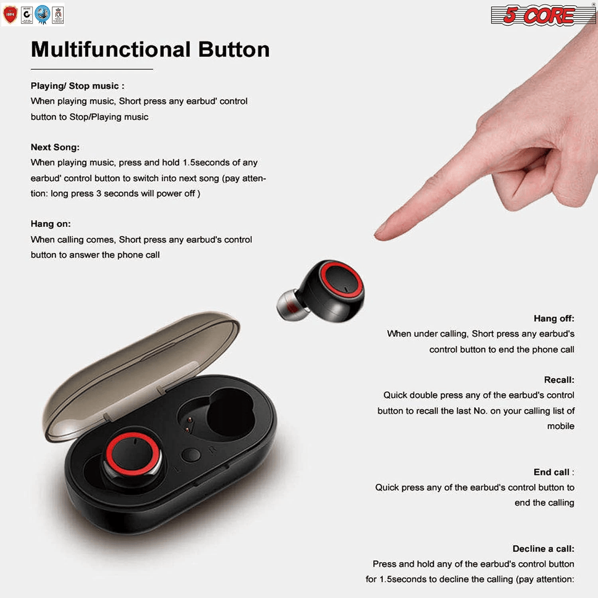 Bluetooth Headphones Wireless TWS Bluetooth Earpods - My 2 buyTech Accessories