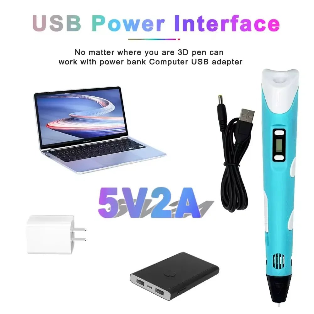 Electronic 3D Printing Pen with 9M PLA Consumables High-Temperature 3D - My 2 buyOther