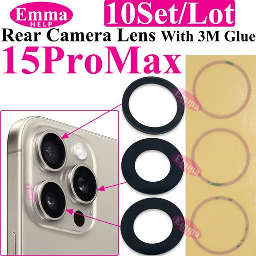 Emmahelp 10pcs A+ Back Camera Glass for iPhone 11 12 13 14 15 Pro Max - My 2 buyOther