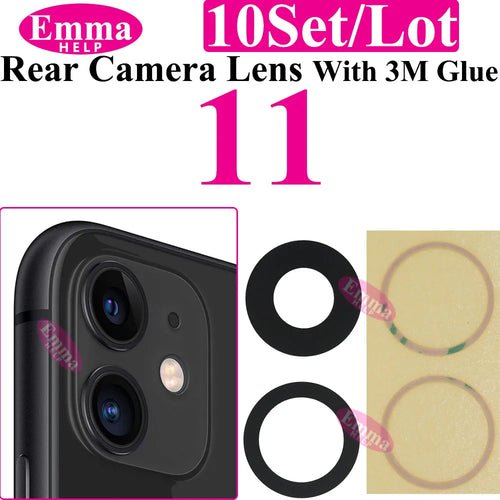 Emmahelp 10pcs A+ Back Camera Glass for iPhone 11 12 13 14 15 Pro Max - My 2 buyOther