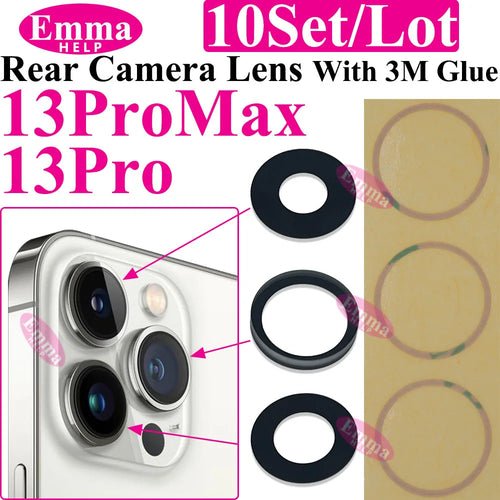 Emmahelp 10pcs A+ Back Camera Glass for iPhone 11 12 13 14 15 Pro Max - My 2 buyOther