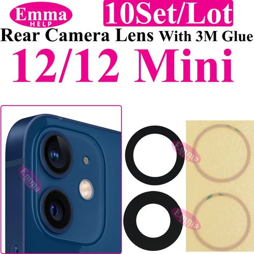 Emmahelp 10pcs A+ Back Camera Glass for iPhone 11 12 13 14 15 Pro Max - My 2 buyOther