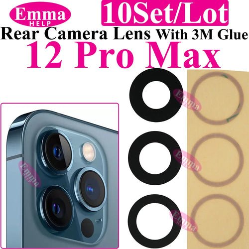 Emmahelp 10pcs A+ Back Camera Glass for iPhone 11 12 13 14 15 Pro Max - My 2 buyOther