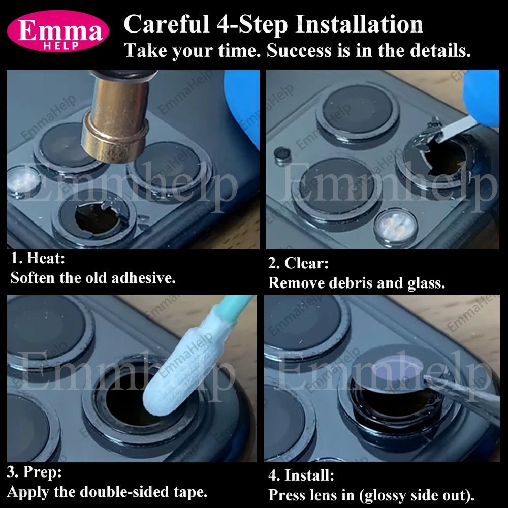 Emmahelp 10pcs A+ Back Camera Glass for iPhone 11 12 13 14 15 Pro Max - My 2 buyOther