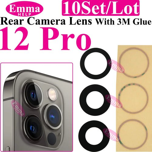 Emmahelp 10pcs A+ Back Camera Glass for iPhone 11 12 13 14 15 Pro Max - My 2 buyOther