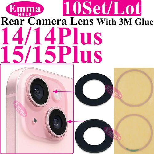 Emmahelp 10pcs A+ Back Camera Glass for iPhone 11 12 13 14 15 Pro Max - My 2 buyOther