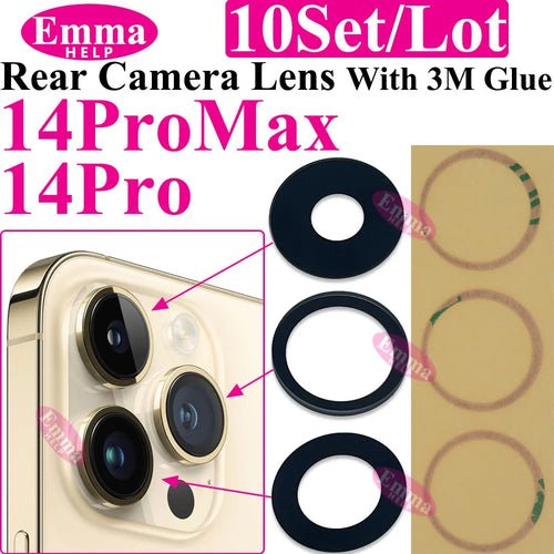 Emmahelp 10pcs A+ Back Camera Glass for iPhone 11 12 13 14 15 Pro Max - My 2 buyOther