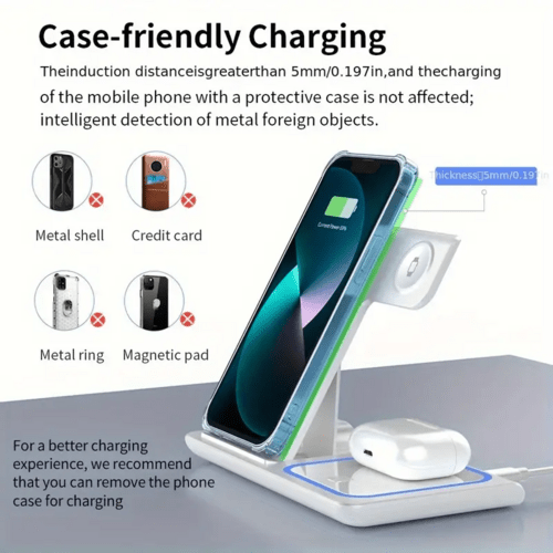 Foldable 3 In 1 Fast 15w QI Wireless Charging Station - My 2 buy