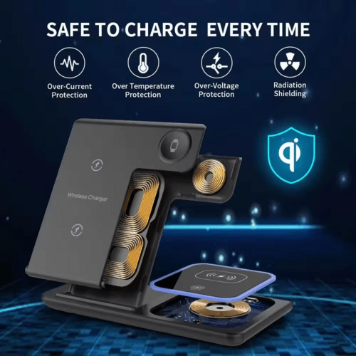 Foldable 3 In 1 Fast 15w QI Wireless Charging Station - My 2 buy