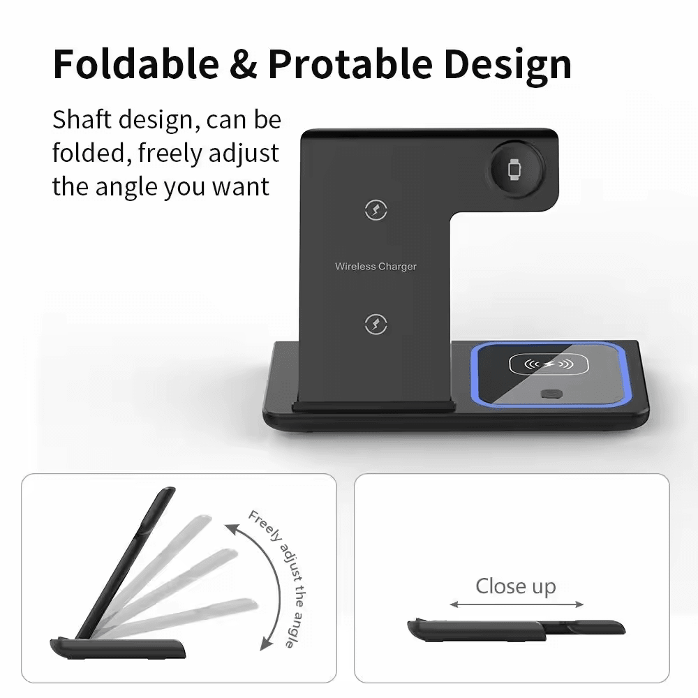 Foldable 3 In 1 Fast 15w QI Wireless Charging Station - My 2 buyMobile & Laptop Accessories