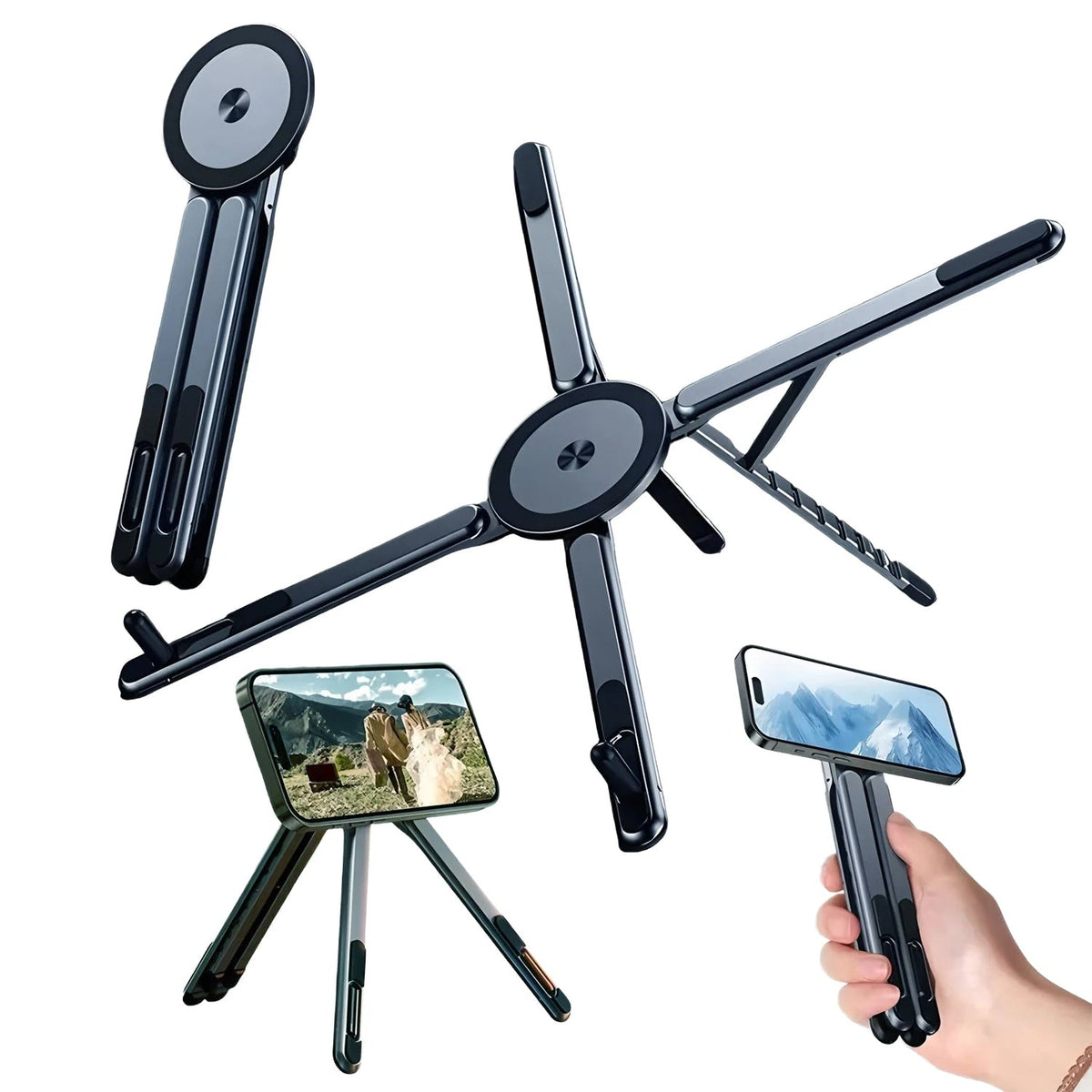 Foldable Magnetic Laptop Stand ABS Plastic Portable Adjustable Stand - My 2 buyOther