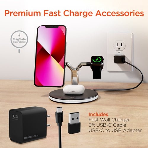 HyperGear MaxCharge 3-in-1 MagSafe Wireless Charging Stand for Phones - My 2 buy