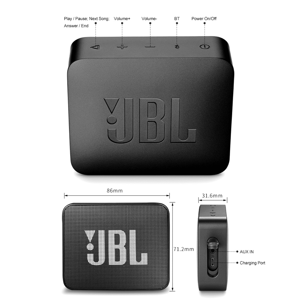 IPX7 Waterproof JBL GO 2 Wireless Bluetooth Speaker for Outdoor - My 2 buyTech Accessories