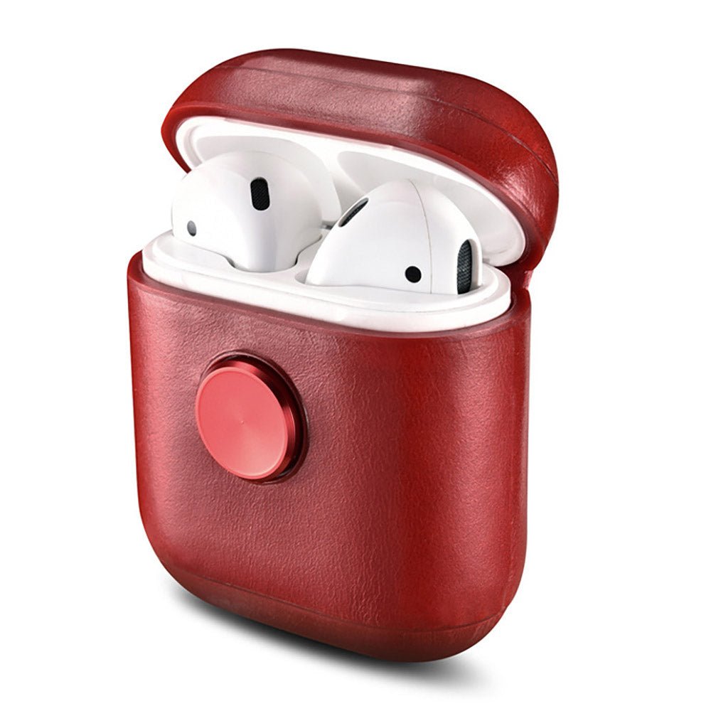 Leather Earphone Case Gyro Box For AirPods Red - My 2 buyMobile & Laptop Accessories