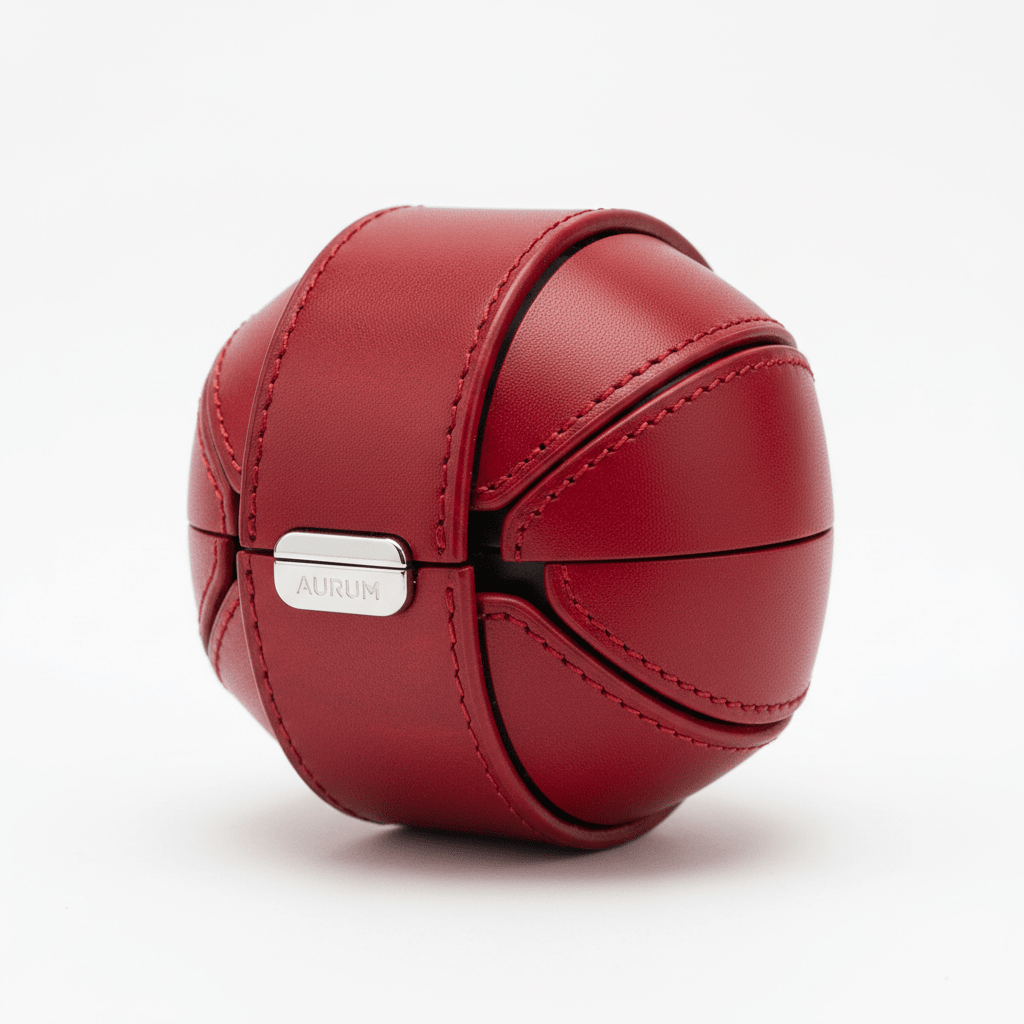 Leather Earphone Case Gyro Box For AirPods Red - My 2 buyMobile & Laptop Accessories