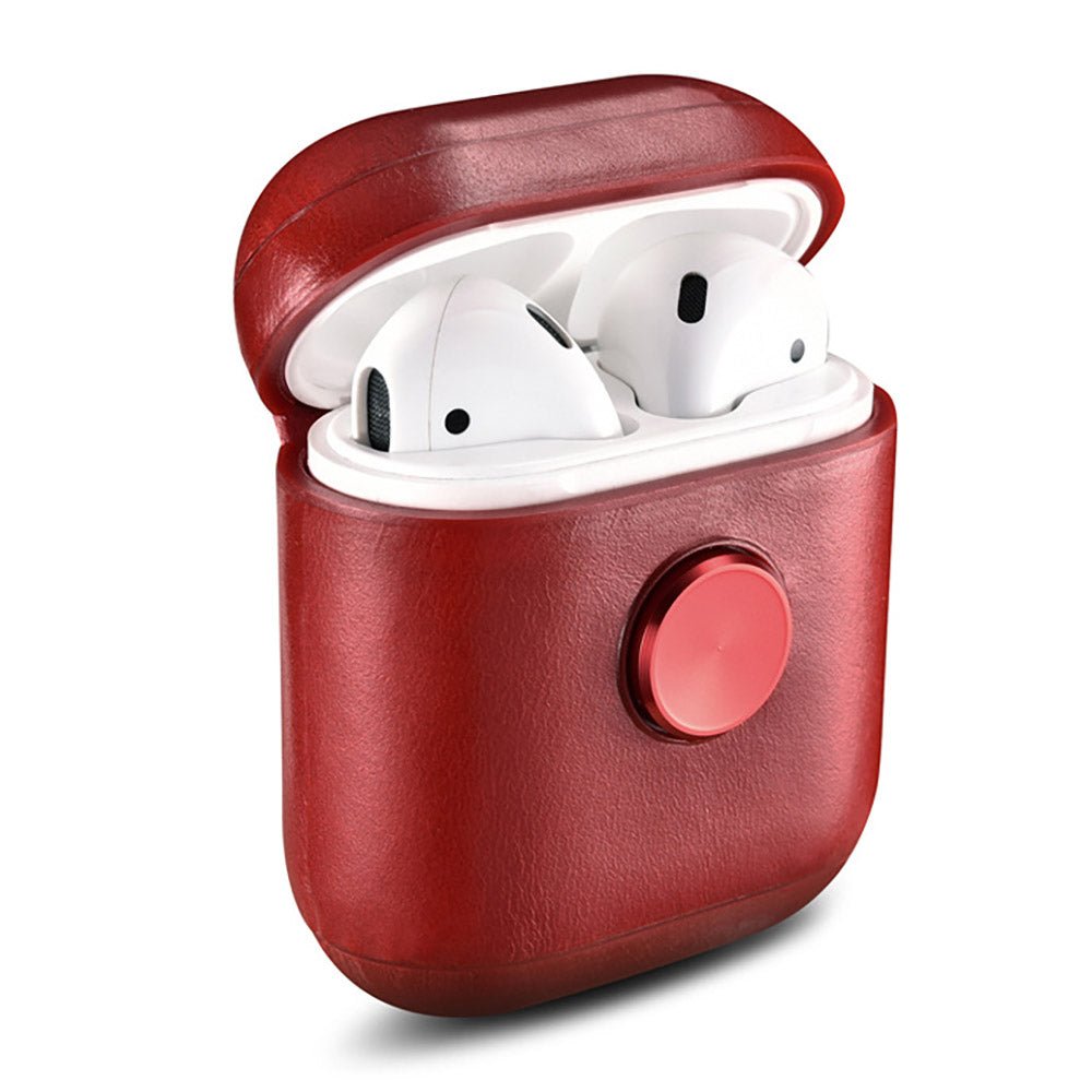 Leather Earphone Case Gyro Box For AirPods Red - My 2 buyMobile & Laptop Accessories