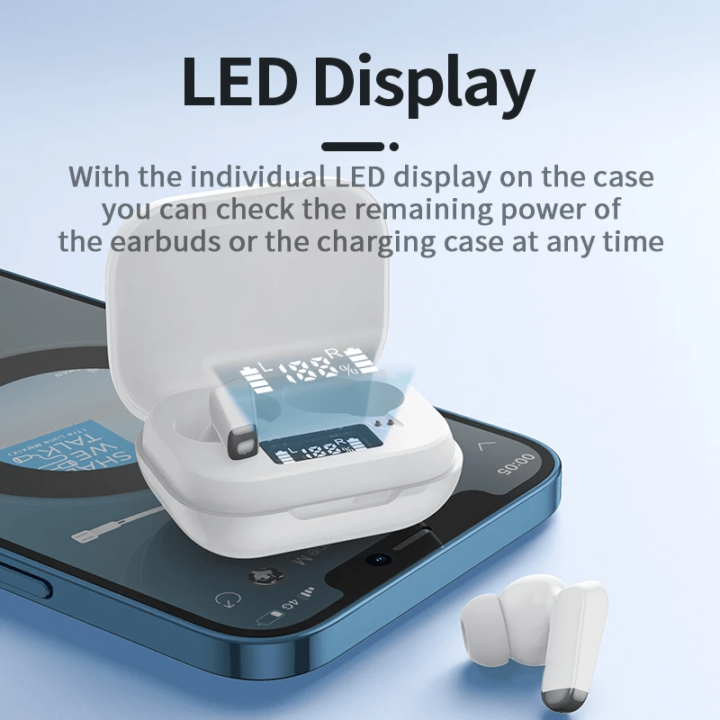 LED Display Tap Control True Wireless Earphones Bluetooth Earbuds - My 2 buyTech Accessories