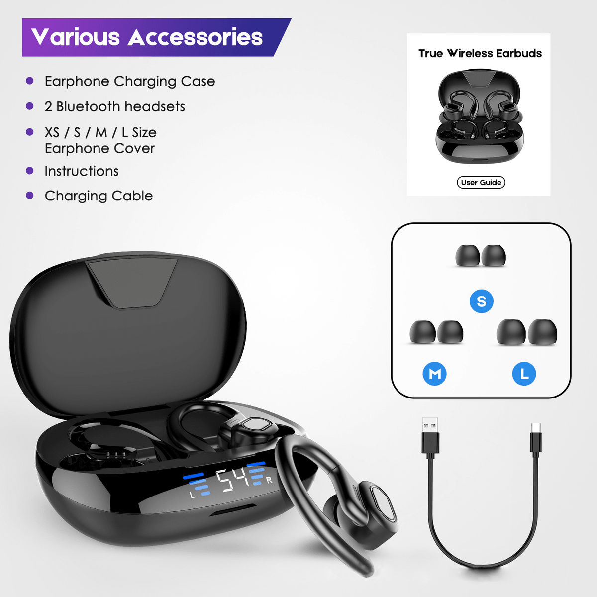 LED Display TWS Sport Bluetooth V5.0 Headset For Iphone Huawei - My 2 buyTech Accessories