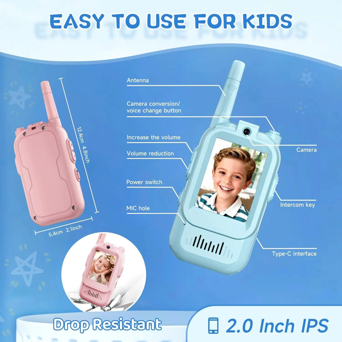 Magecam Video Walkie Talkies for Kids 2 Pack Rechargeable Intercom - My 2 buyOther