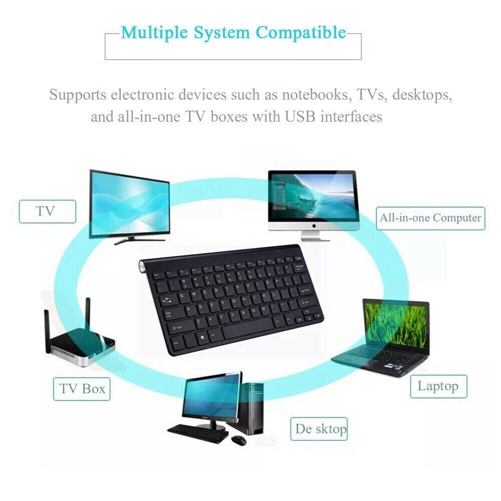 Mini Wireless Keyboard And Mouse Set Waterproof 2.4G For Mac Apple PC - My 2 buyTech Accessories