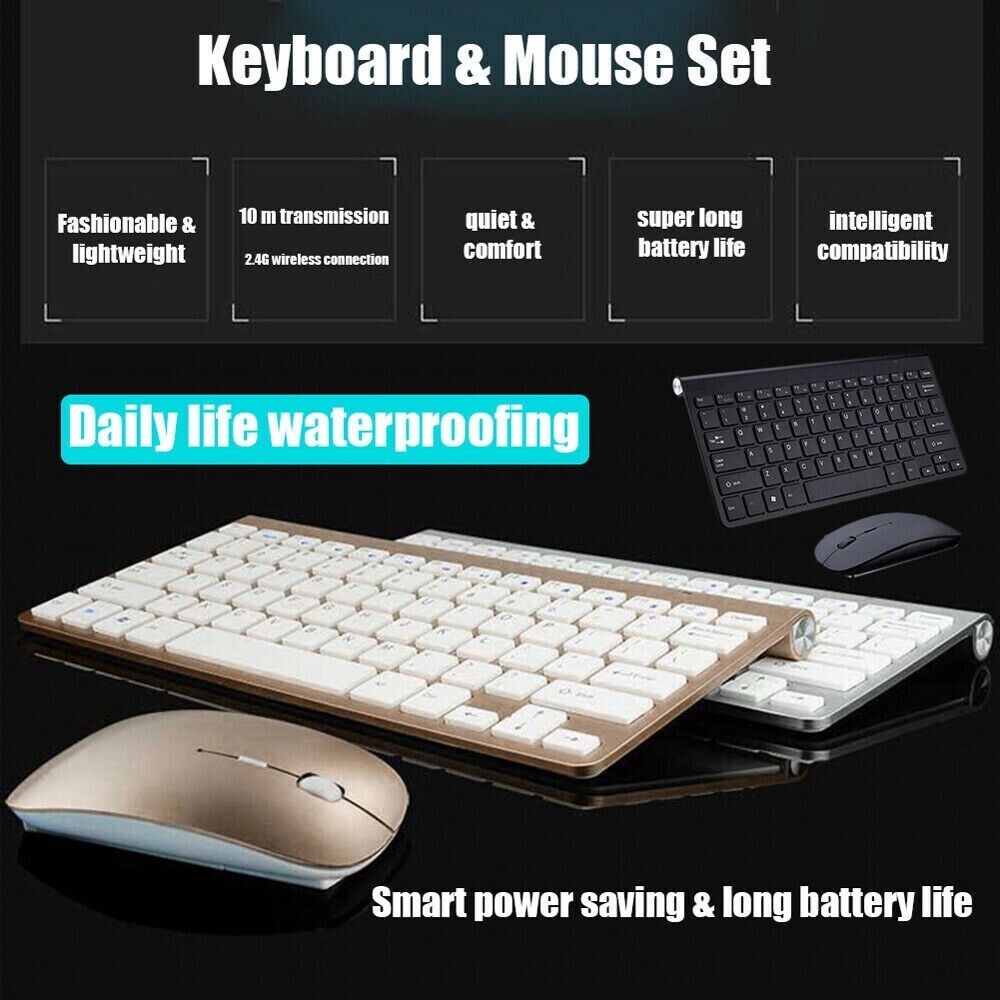Mini Wireless Keyboard And Mouse Set Waterproof 2.4G For Mac Apple PC - My 2 buyTech Accessories