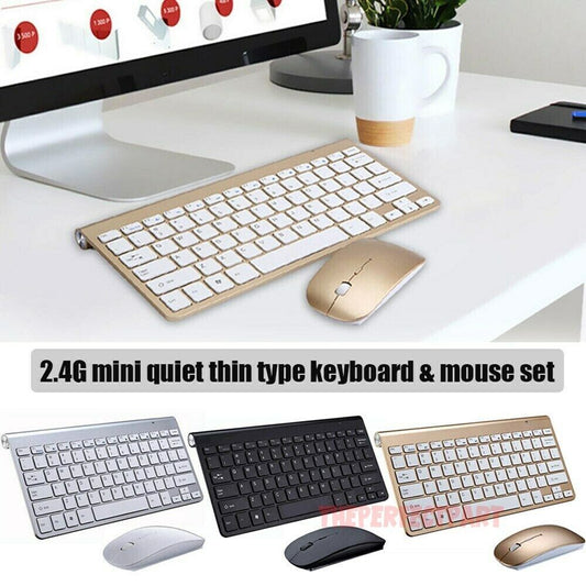 Mini Wireless Keyboard And Mouse Set Waterproof 2.4G For Mac Apple PC - My 2 buyTech Accessories