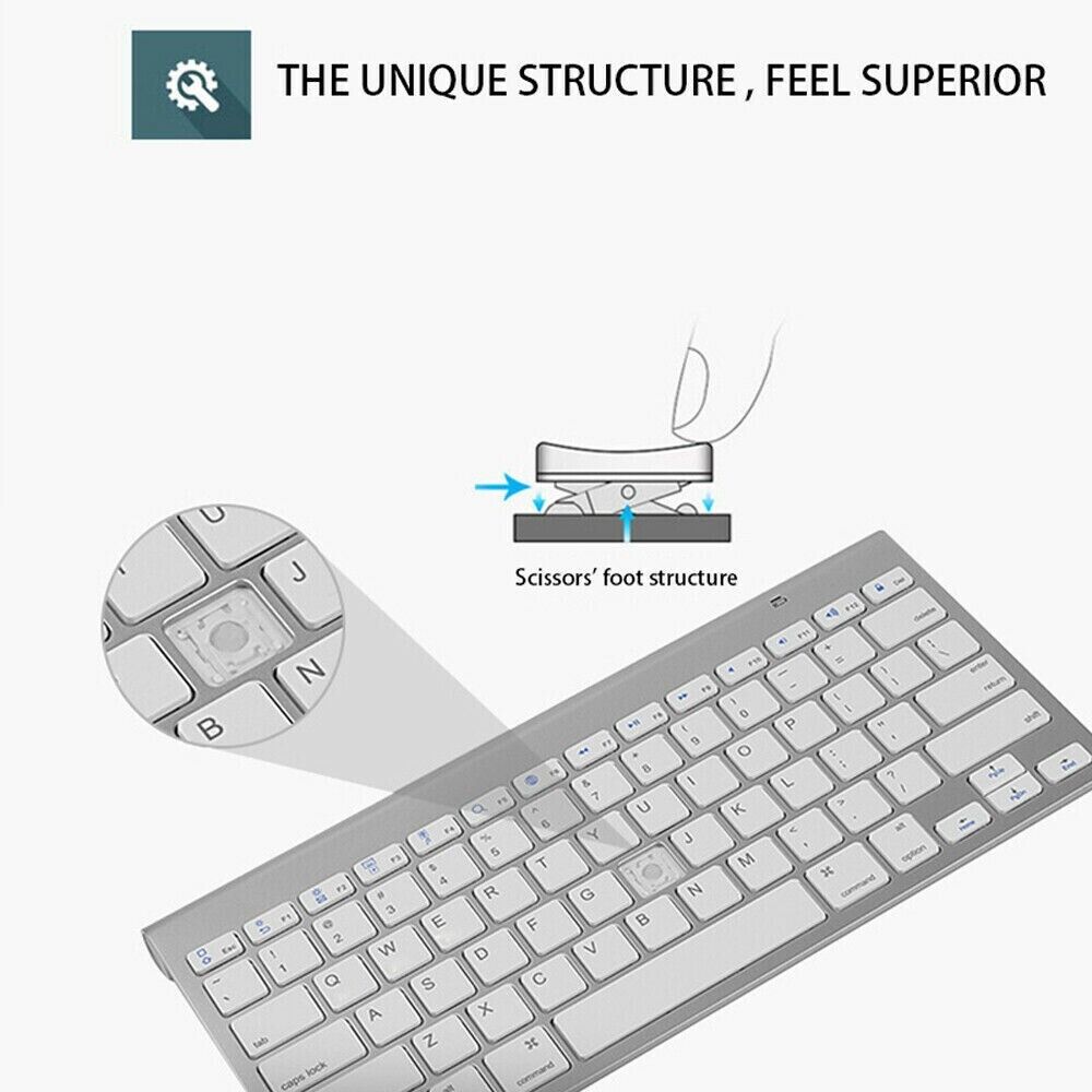Mini Wireless Keyboard And Mouse Set Waterproof 2.4G For Mac Apple PC - My 2 buyTech Accessories