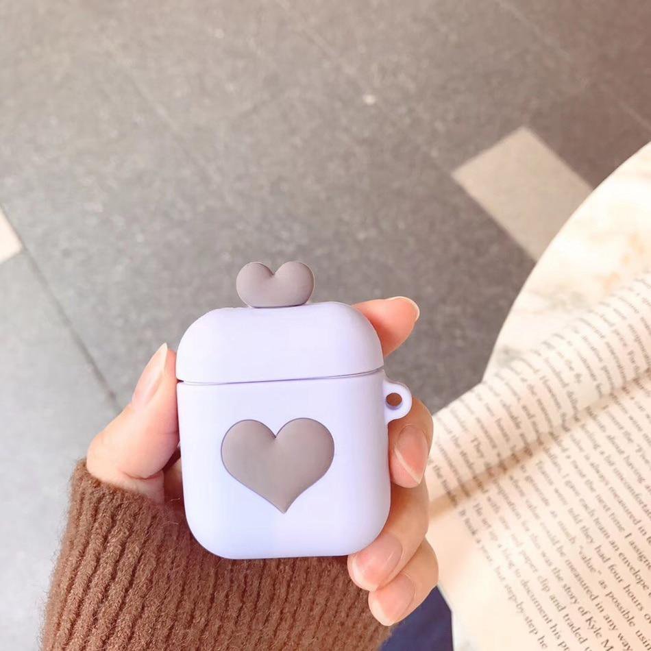 غطاء سماعات AirPods بشكل قلب باستيل - مجموعتي المكونة من غطاءين وأغطية