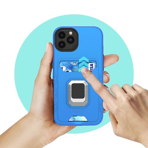 Square Ring Stand with Card Slot Hybrid Case for iPhone 13 Pro Max - My 2 buyTech Accessories