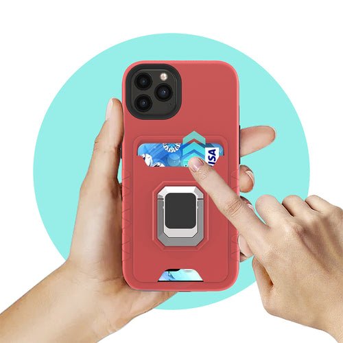 Square Ring Stand with Card Slot Hybrid Case for iPhone 13 Pro Max - My 2 buyTech Accessories