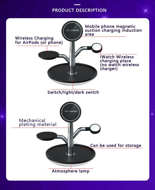 Universal Wireless Charging Stand for Iphone Apple Watch Airpods - My 2 buy