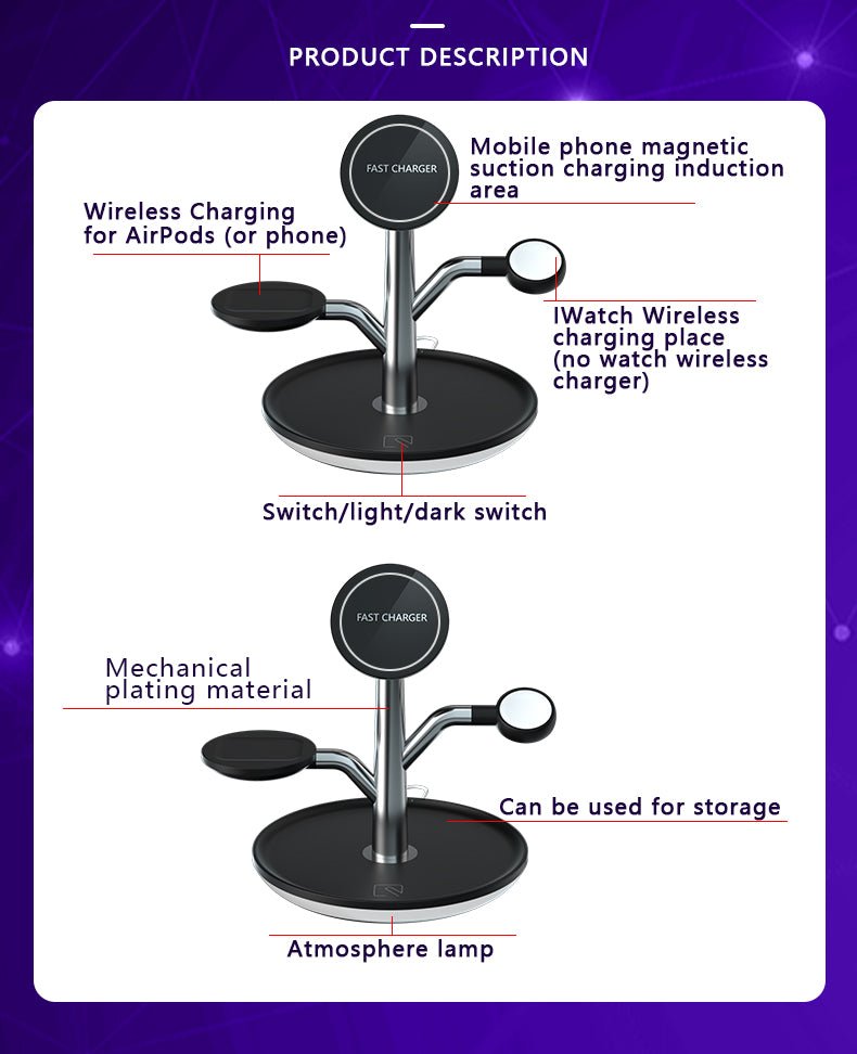 Universal Wireless Charging Stand for Iphone Apple Watch Airpods - My 2 buyTech Accessories