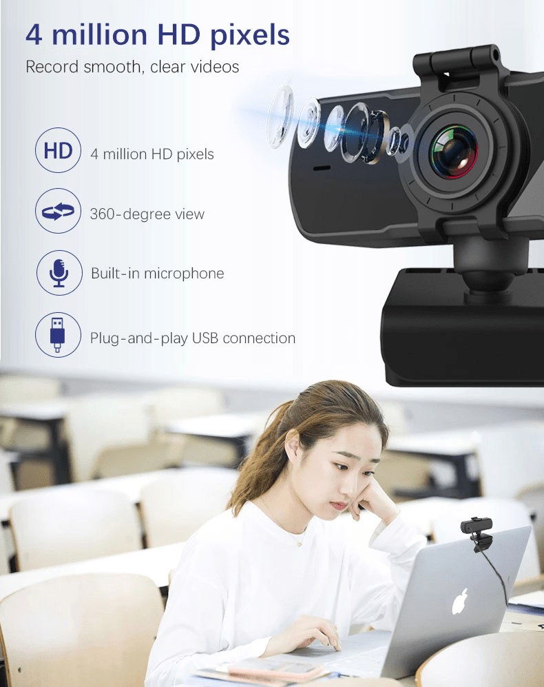 Webcam 2K Full HD 1080P Web Camera Autofocus With Microphone - My 2 buyTech Accessories