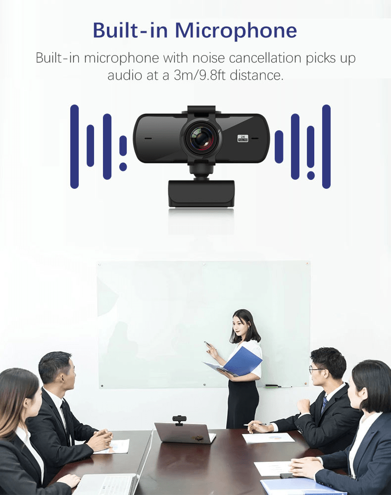 Webcam 2K Full HD 1080P Web Camera Autofocus With Microphone - My 2 buyTech Accessories